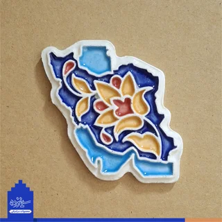 پیکسل سـرامیکی/ مگنت - طرح «نقشه ایـران» با تـزیین خَتایی