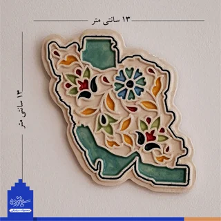 دیوار کوب سـرامیکی / طرح «نقشه ایـران» با تــزیین خَتایی